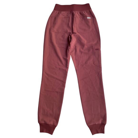 FIGS Zamora Scrub Pants High Waisted Jogger Dark Cherry Size XXS NEW - Picture 5 of 8
